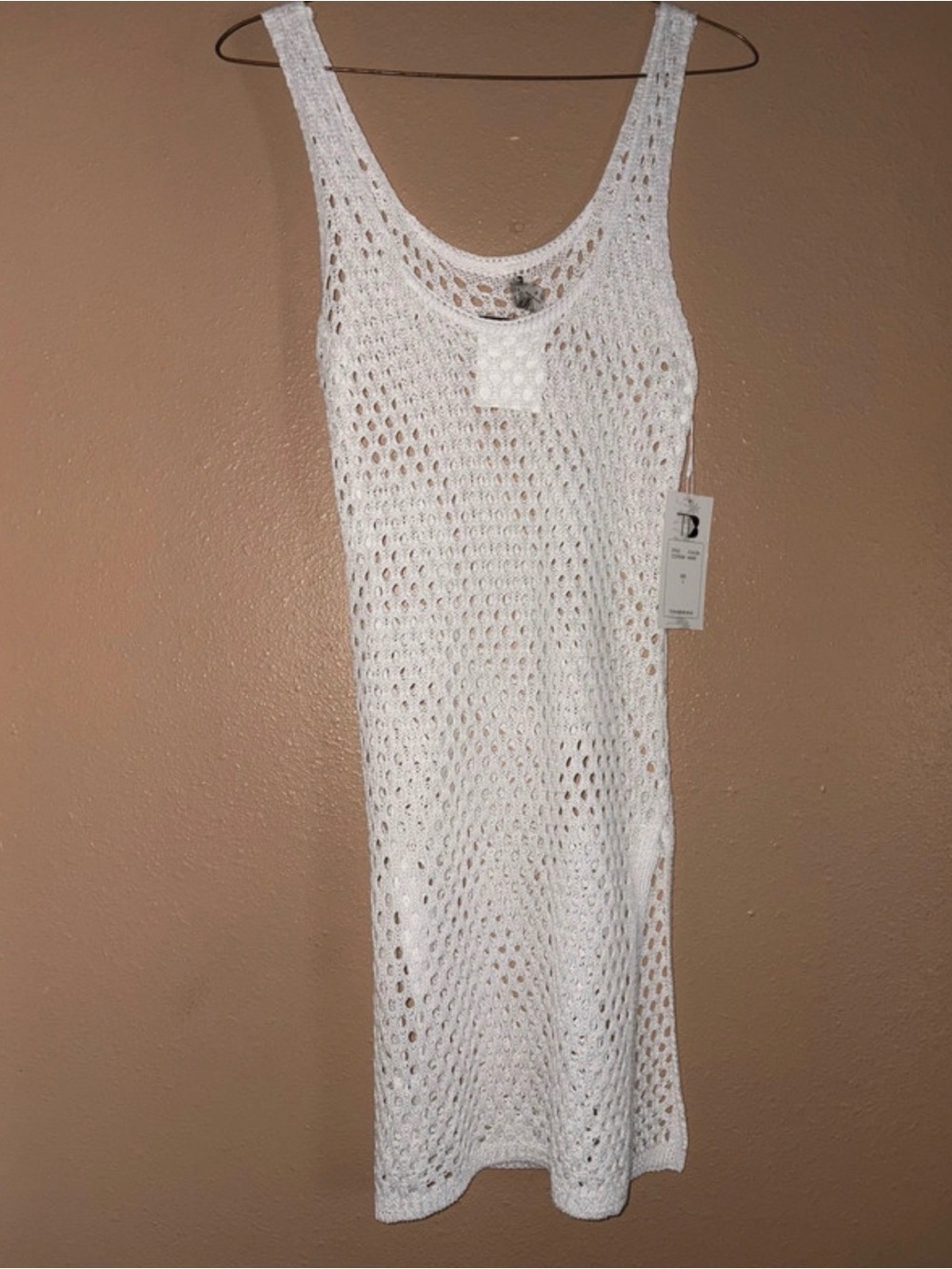 TiniBikini White Crochet Midi Cover-Up Dress